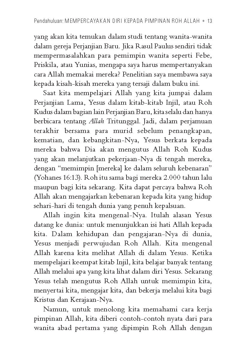 Wanita yang Dipimpin Roh Allah: Teladan Bijak dari Para Wanita di Perjanjian Baru