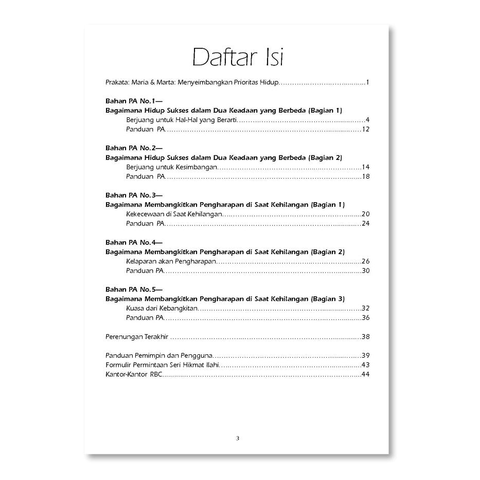 SHI - Maria & Marta: Menyeimbangkan Prioritas Hidup